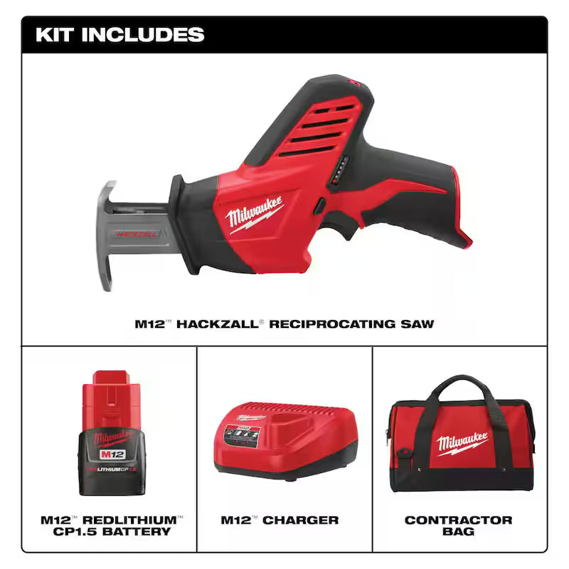 12V Cordless Reciprocating Saw Kit with Battery, Charger and Tool Bag V565