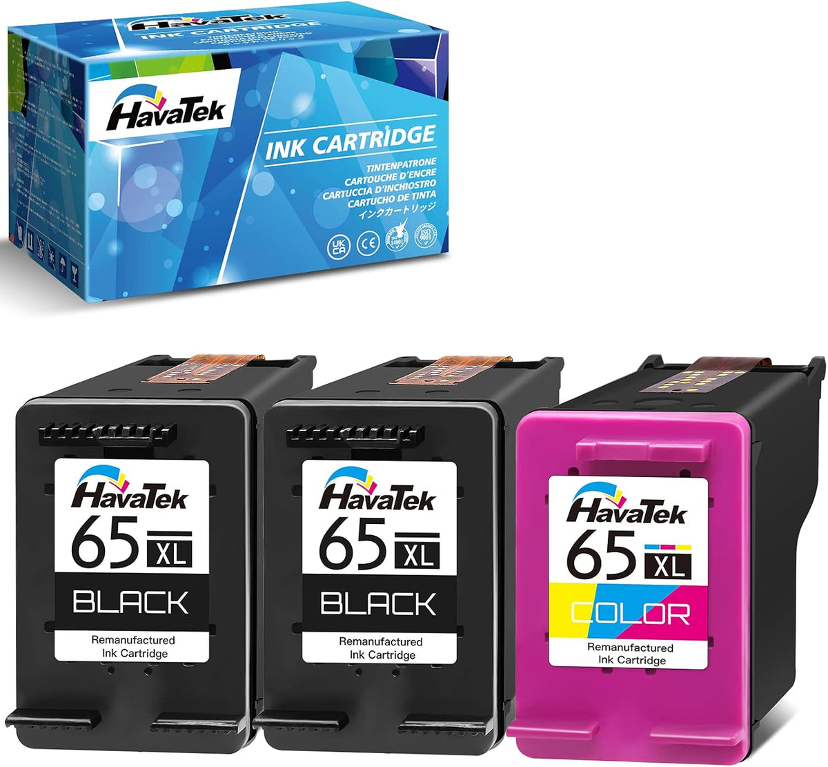 Remanufactured 65 XL Black Ink Cartridge 3 Pack N7718