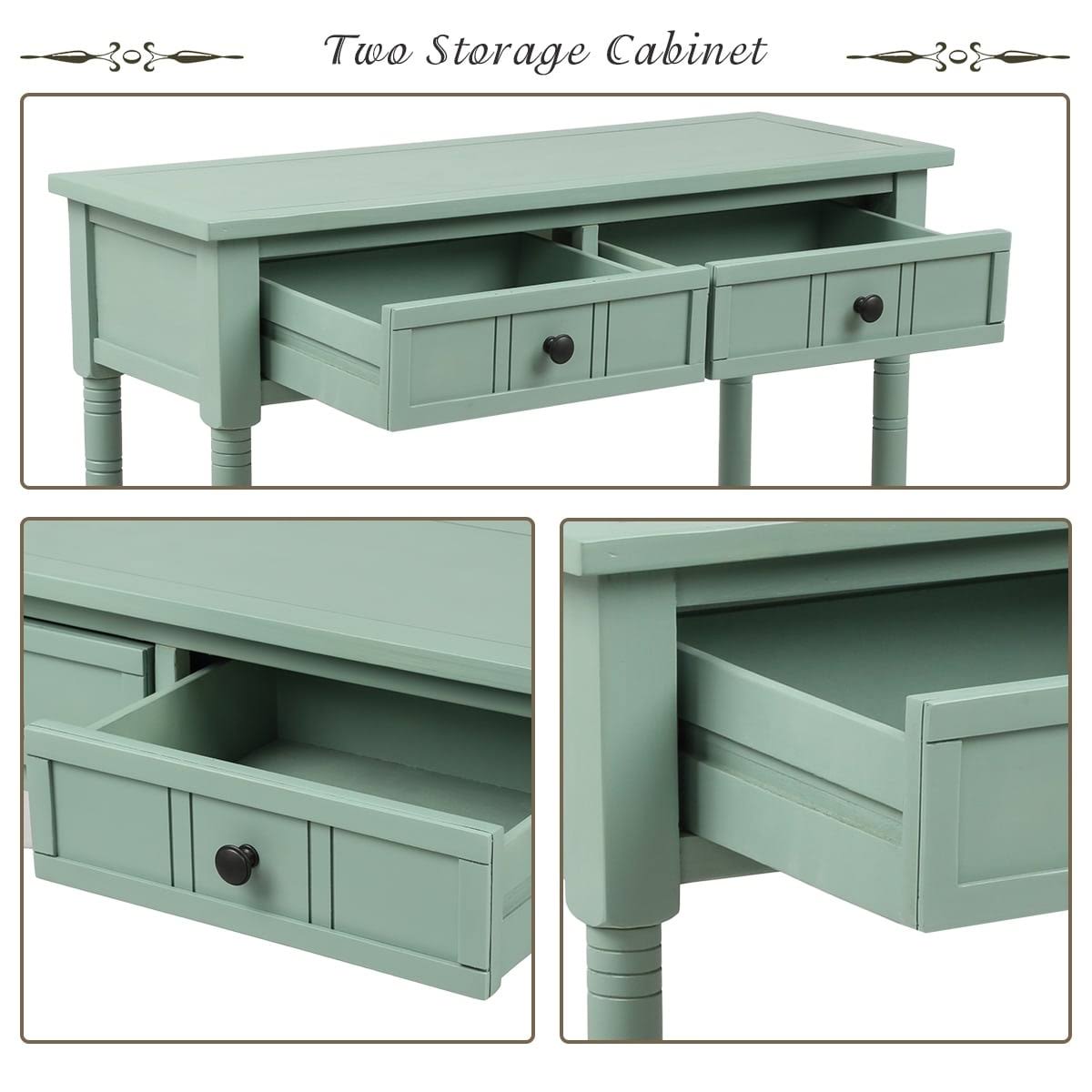 Espresso Two Drawer Console Table with Bottom Shelf J24843
