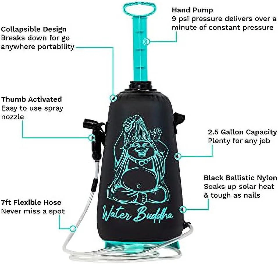Portable Shower with Travel Case, Shower Head and 7Ft Hose, Holds 2.5 Gallons F629575