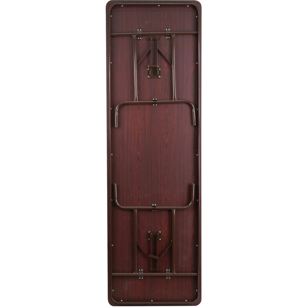 8-Foot Mahogany Melamine Laminate Folding Banquet Table M195