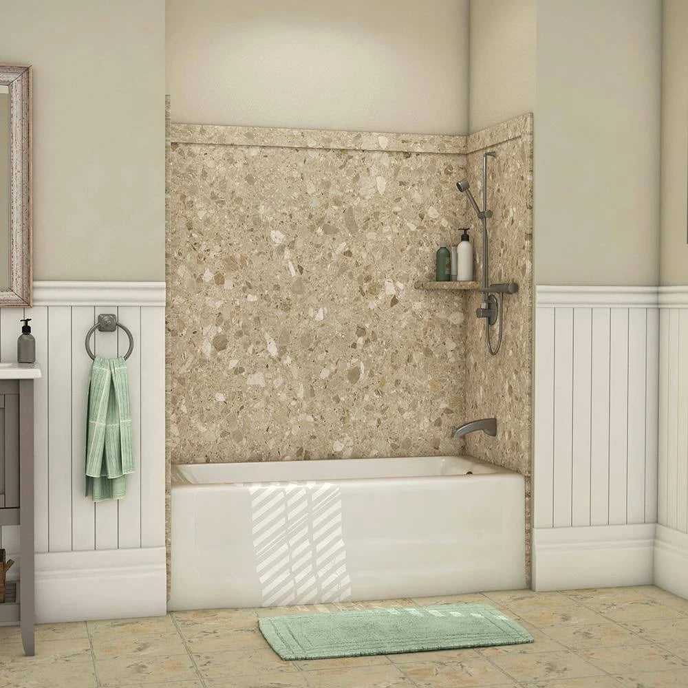 32 in. x 60 in. x 60 in. 9-Piece Adhesive Tub Surround J783473