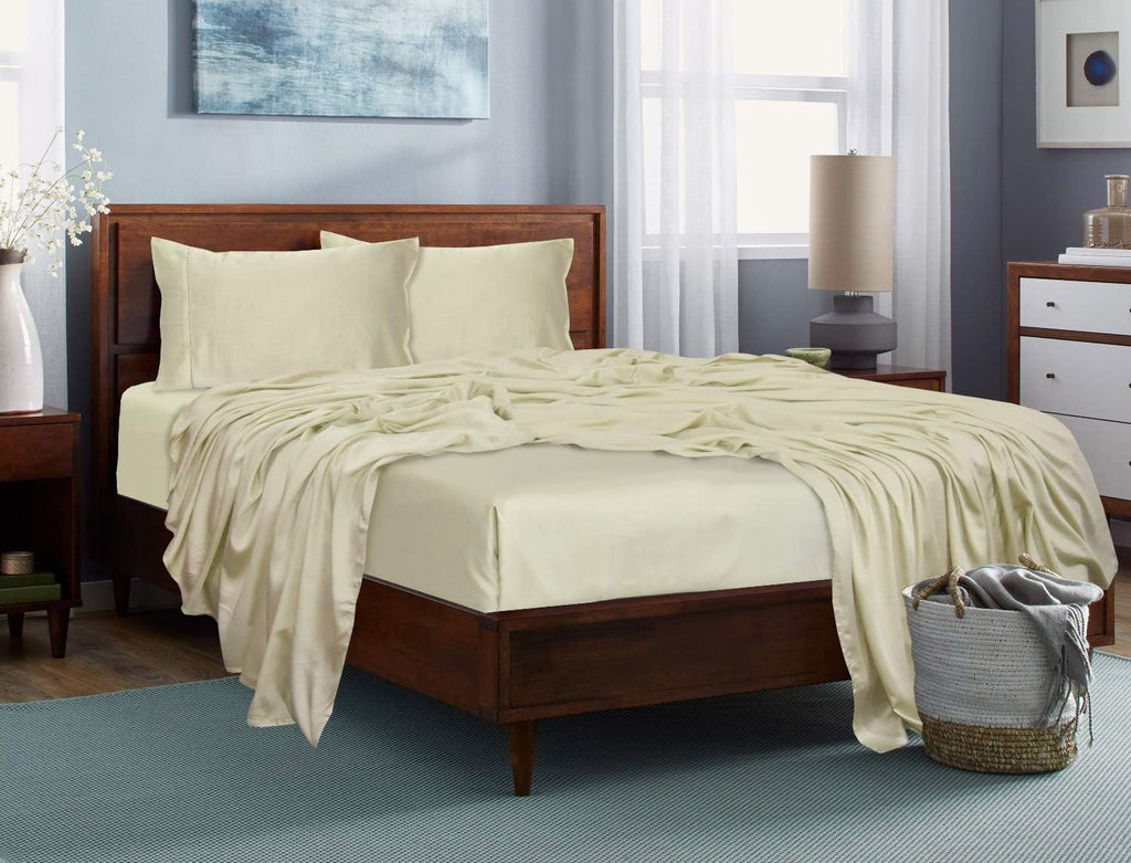 100% Tencel Lyocell Bed Sheets Set 5PC Split King Taupe F41204