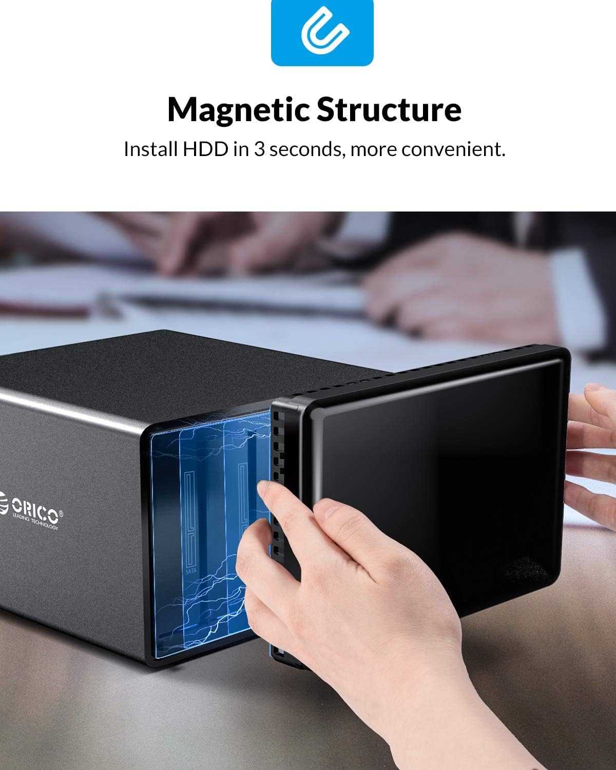5 Bay Aluminum Type-C 3.5inch SATA III Hard Drive Enclosure F400