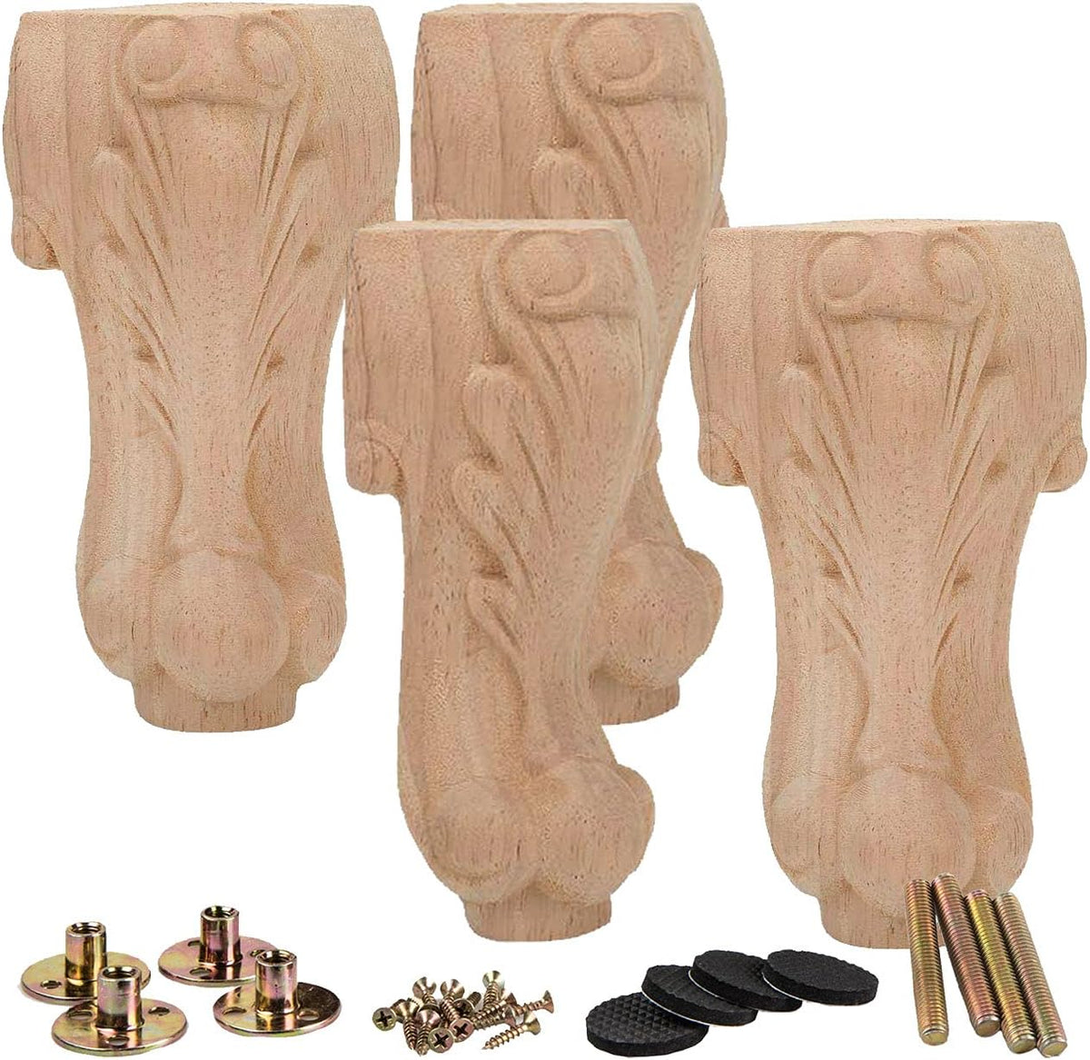 16 inch Set of 4 Solid Wood Furniture Legs G733