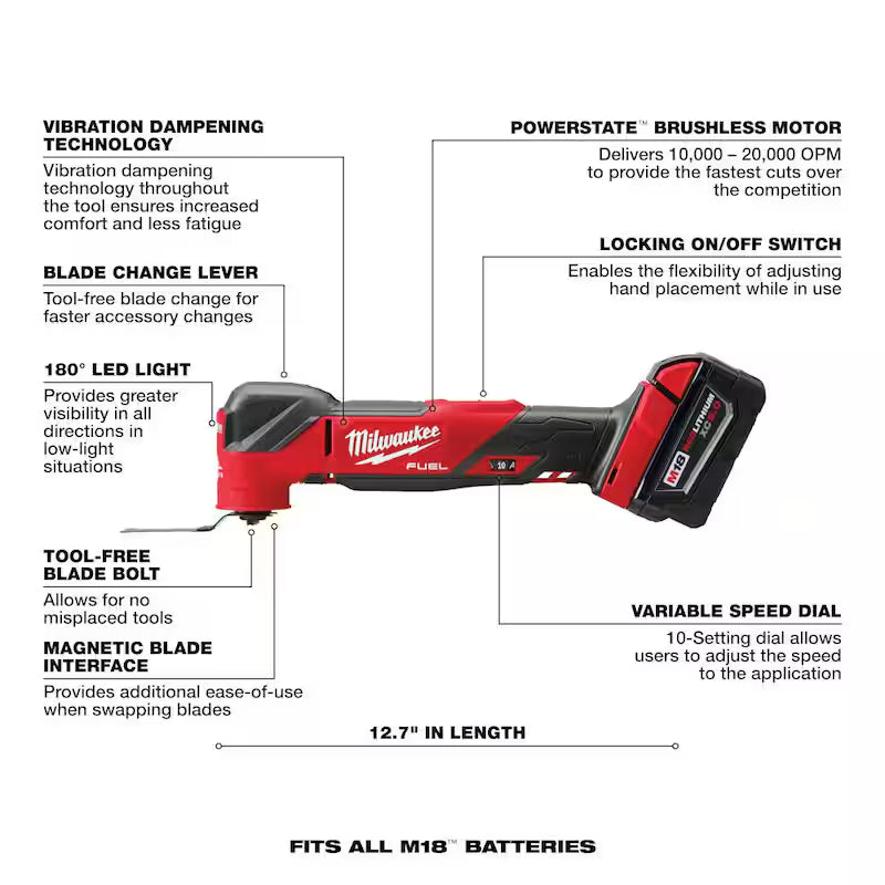 18V Cordless Brushless Oscillating Multi-Tool Kit with Hammer Drill S651