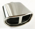 Double Wall Rolled Oval Split Stainless Steel Exhaust Tip Pack of 2 C6314