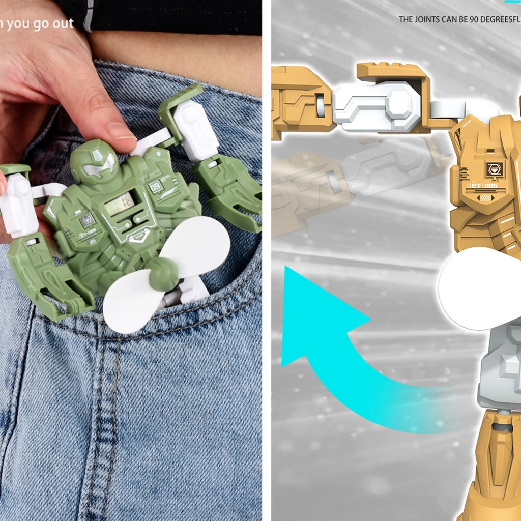 Digital Watch 3 In 1 Deformation Robot with Fan D8179