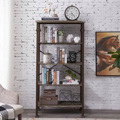 Steel Etagere Bookcase 62.4” H x 32.7” W x 16.1”D S355