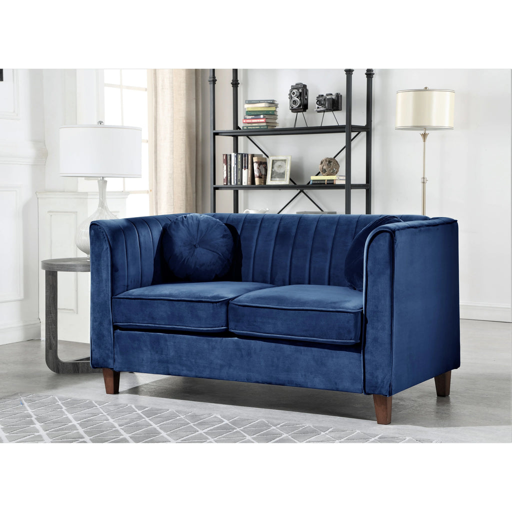 Black Velvet Chesterfield Loveseat F56861