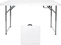 4 Foot Lightweight Adjustable Height Folding Table White Granite I75359