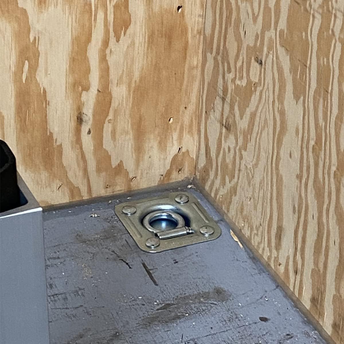 Four Recessed Tie-Down D-Rings with Mounting Lock Plate and Bolting Hardware L45121