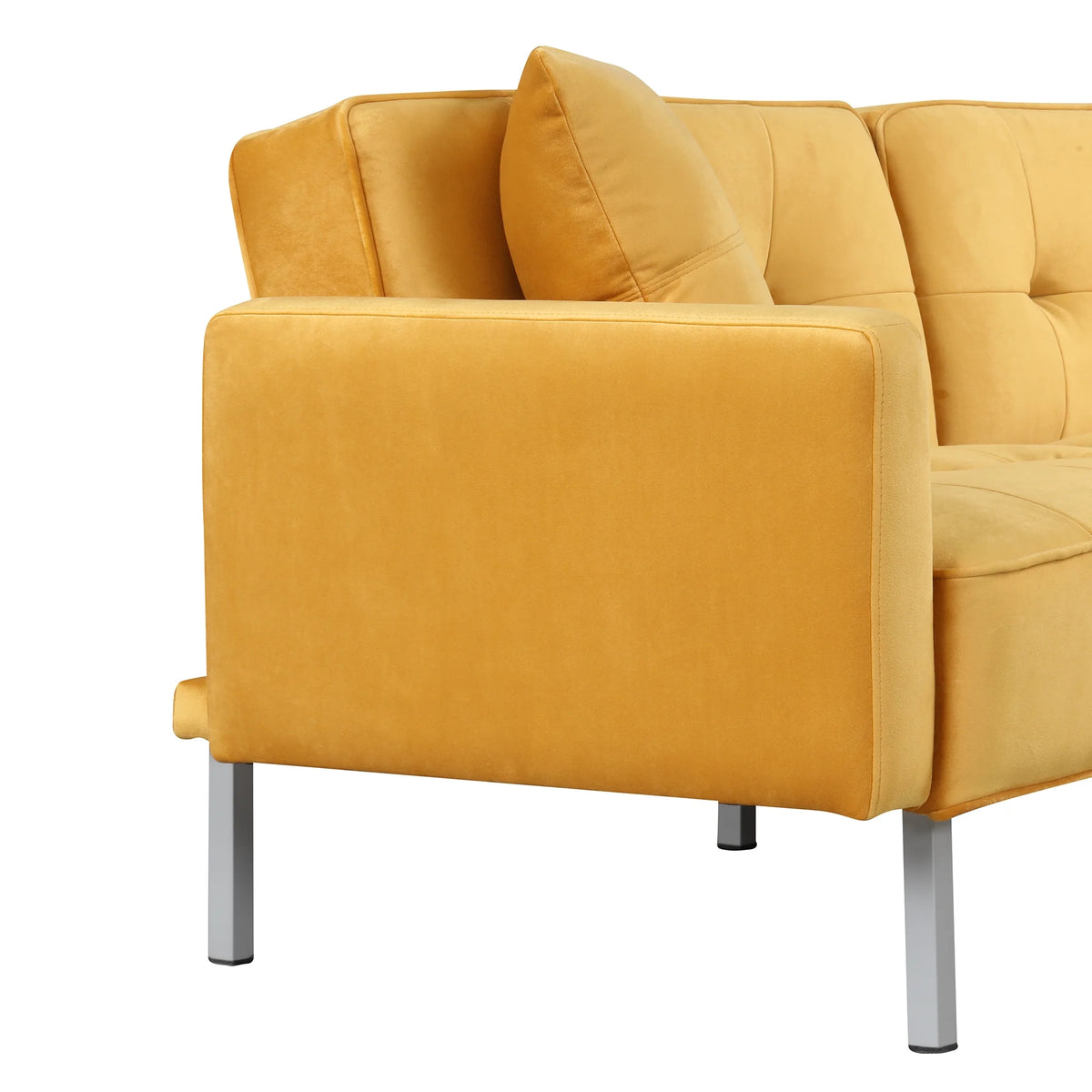 76" Convertible Sofa Bed 2 Seater Linen Yellow F52855