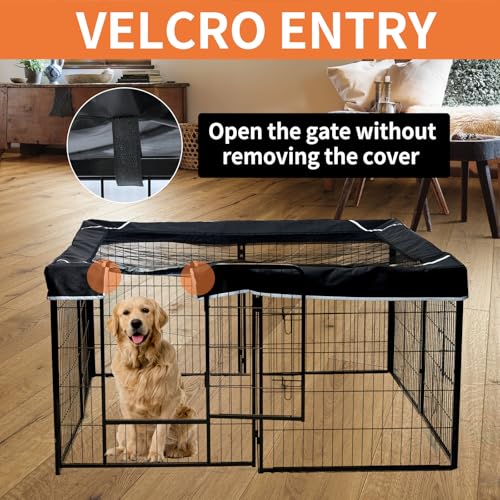 24" H 8 Panel Dog Playpen with Storage Bag X565330