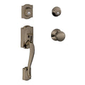 Antique Pewter Double Cylinder Handleset with Knob E460718