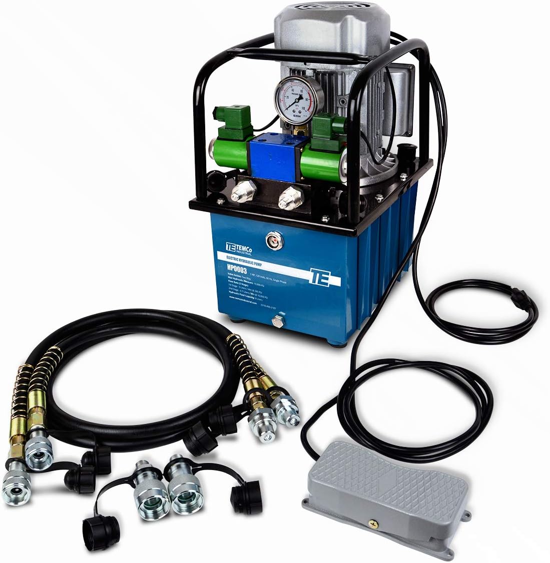 Electric Hydraulic Pump Power Pack Unit 2 Stage Double Acting 110v 10k psi 488 Cubic in Capacity C798