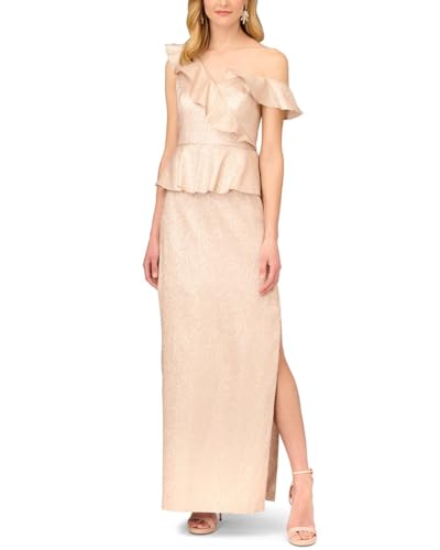 Lame Column Gown with Ruffles F289