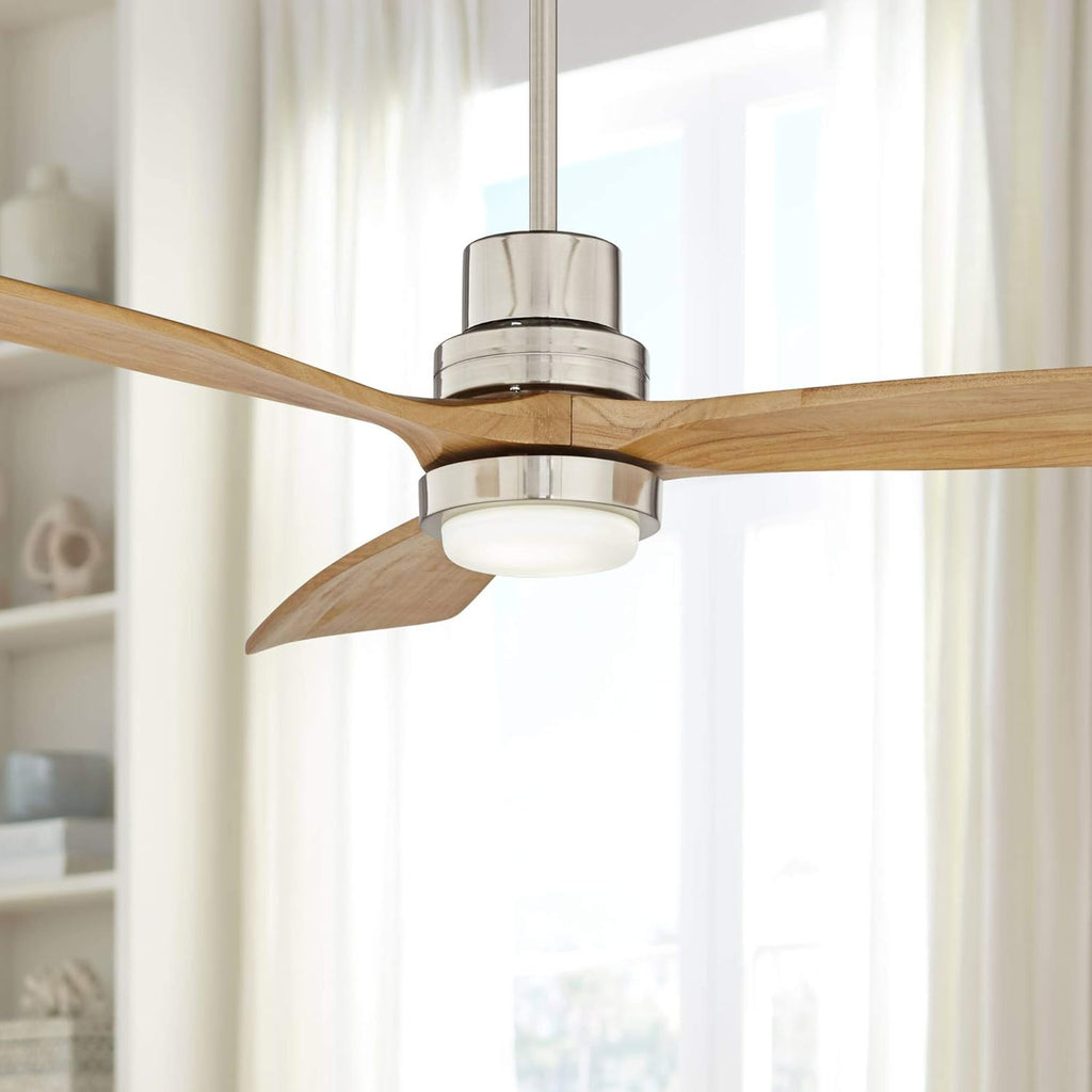 3 Blade Indoor Ceiling Fan with Light LED Remote Brushed Nickel C425950