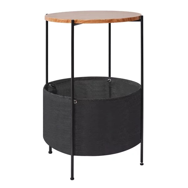 Round Side Table with Storage Basket I411