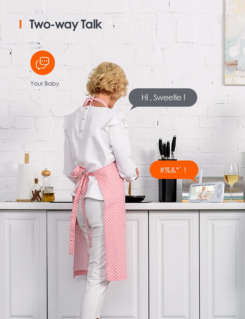Video Baby Monitor with 1080P Pan/Tilt Camera U63211