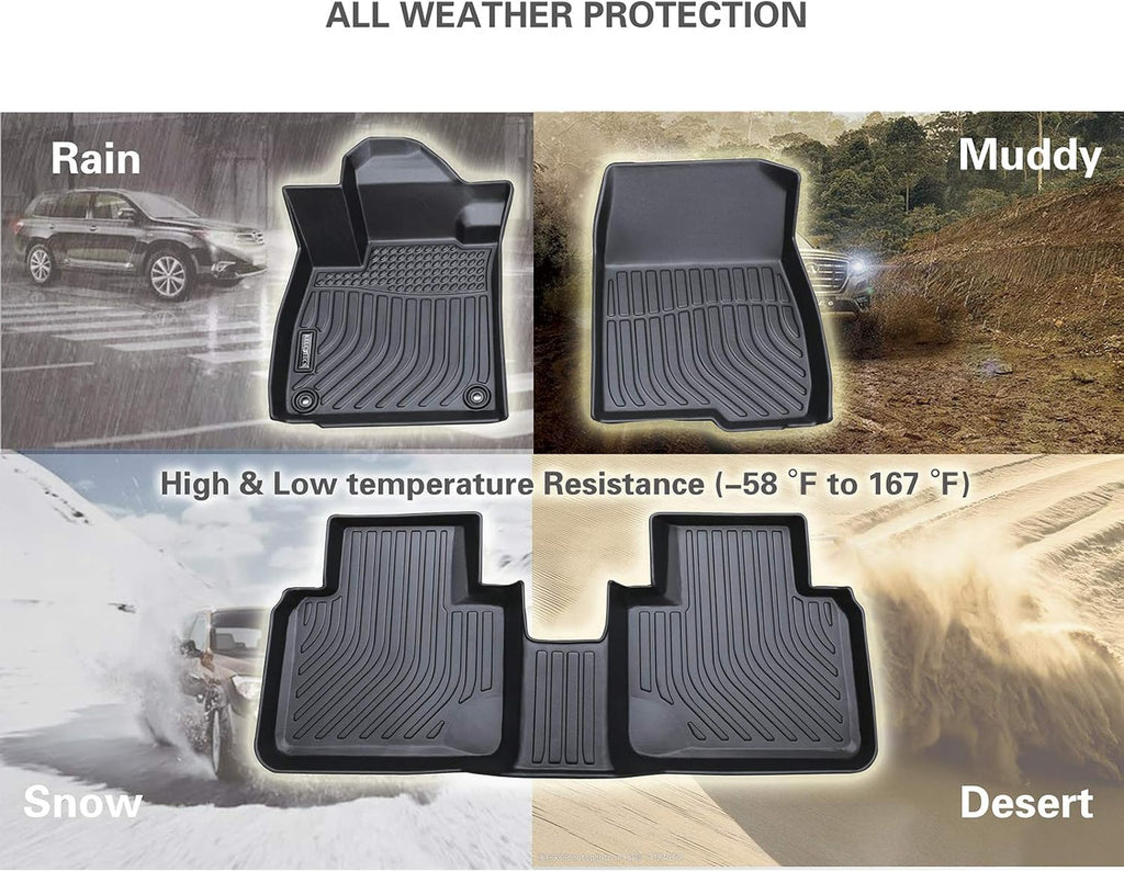 Black TPE Waterproof Car Mats Full Set Q633213