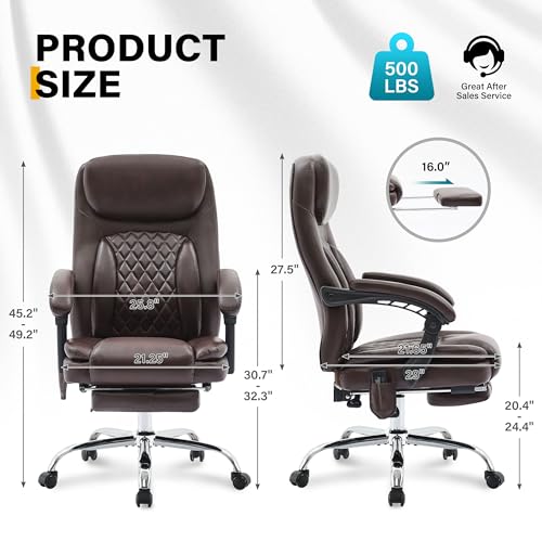Black Heated Ergonomic Office Chair with Footrest B6158