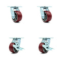 4x22 x 2x22 Poly on Aluminum Swivel Caster Set of 4 L23009