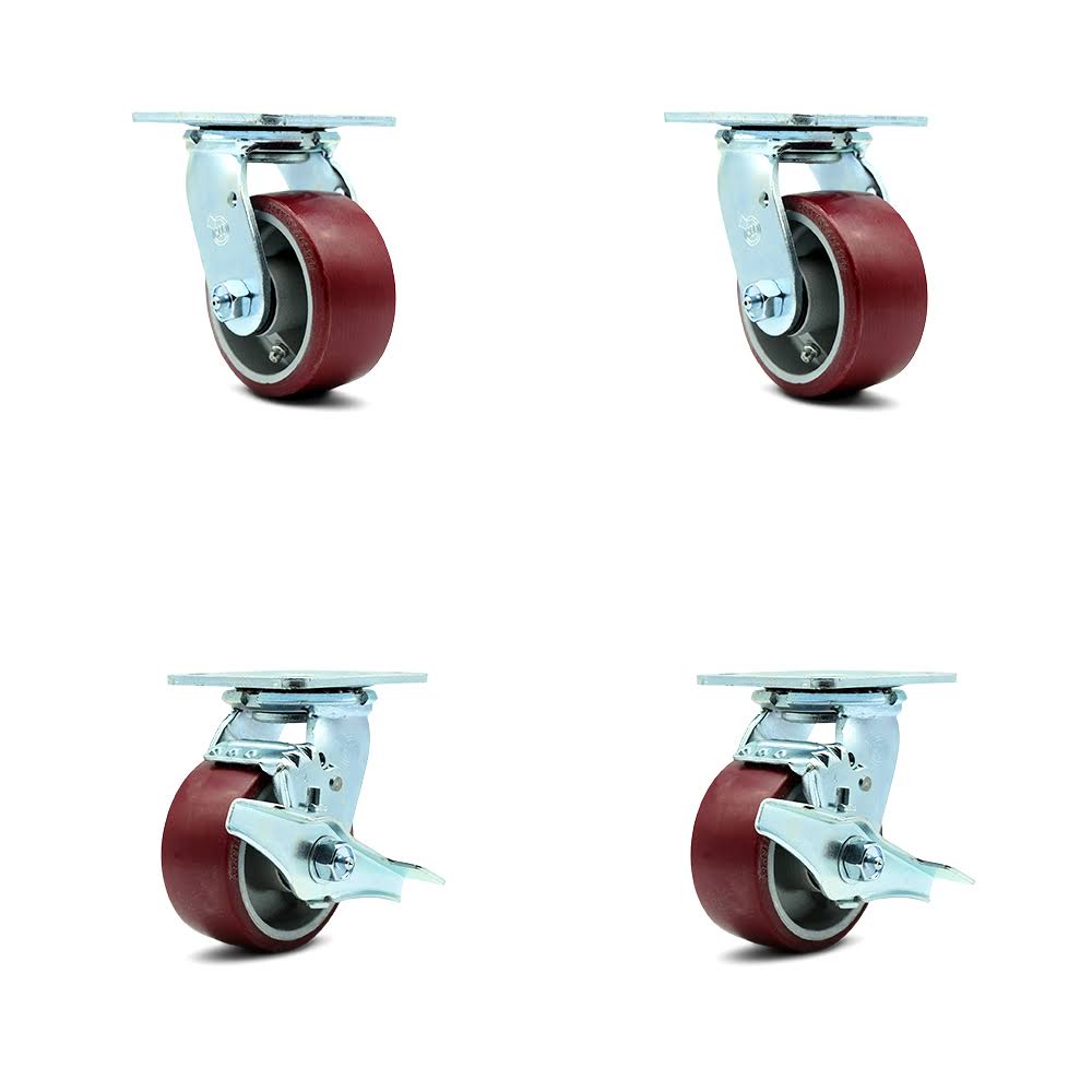 4x22 x 2x22 Poly on Aluminum Swivel Caster Set of 4 L23009