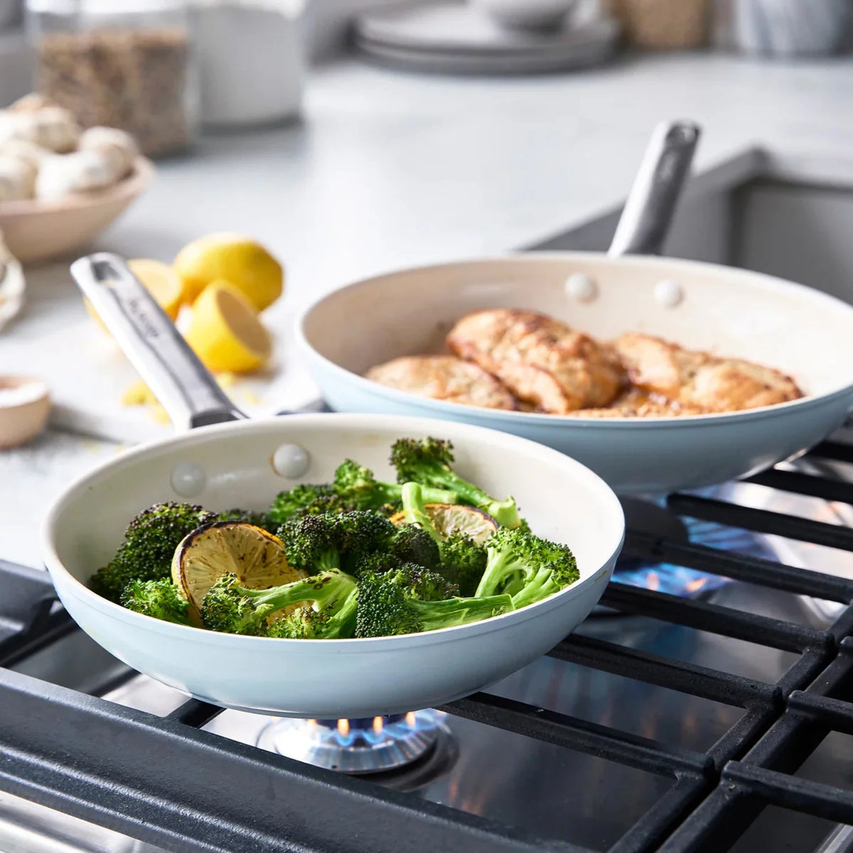 Light Blue Ceramic Non-Stick 10-Piece Cookware Set P4752