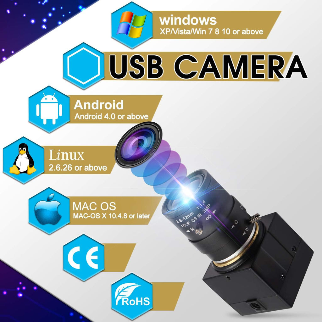 5-50mm Varifocal Lens USB Webcam 5 Megapixel with Aluminum Mini Case N618166