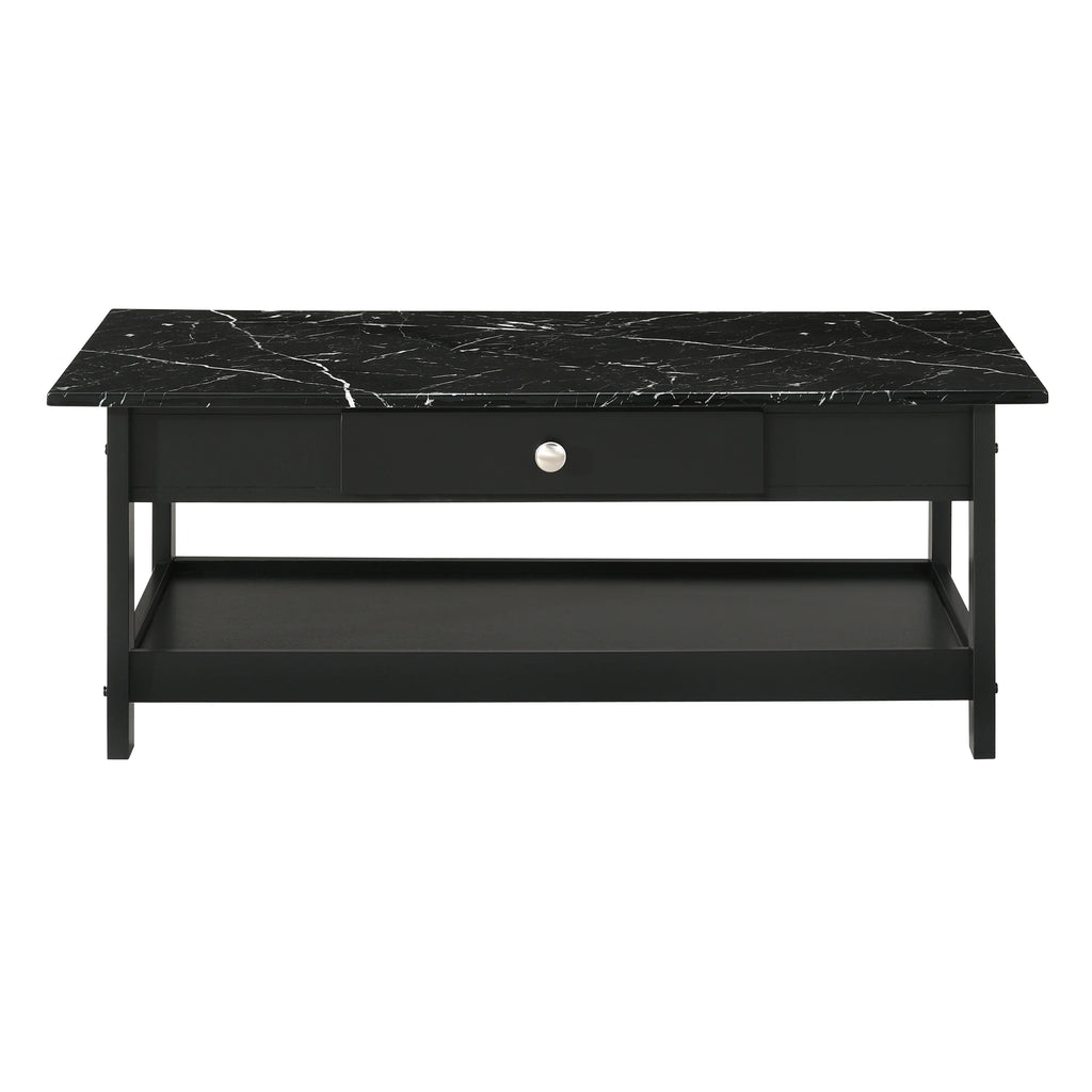 Black 3-Piece Wood Coffee Table Set W591159