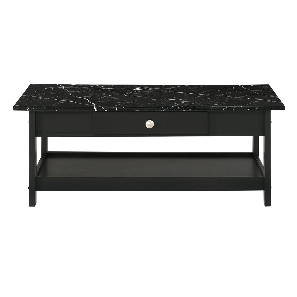 Black 3-Piece Wood Coffee Table Set W591159