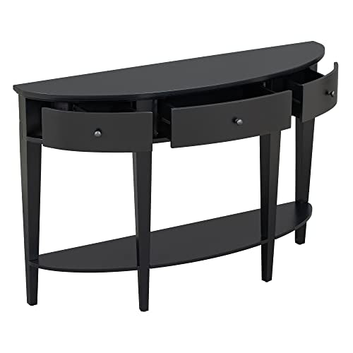 Half Moon Console Table with 3 Drawers and 1 Shelf Q548