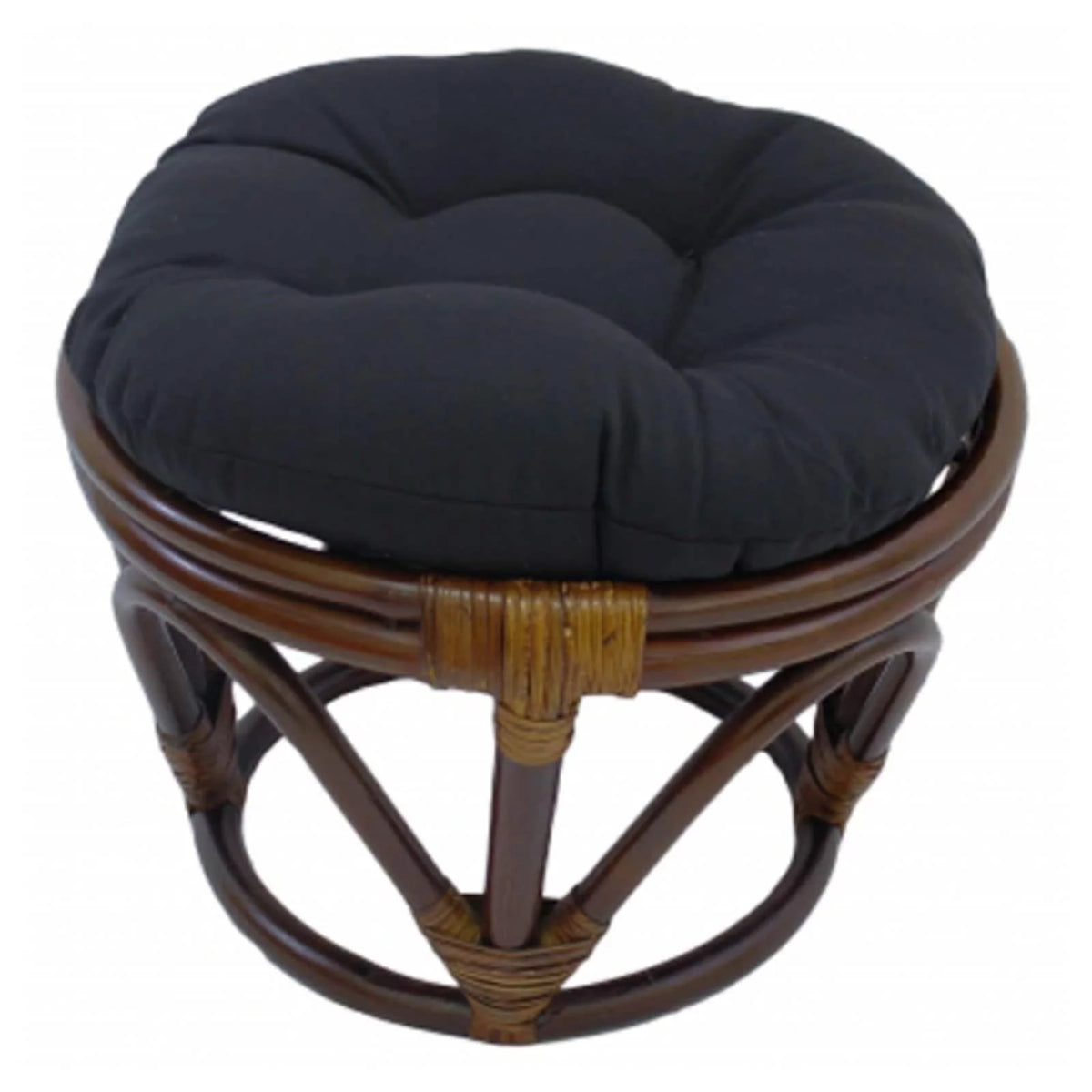 Rattan Footstool with Twill Cushion R734