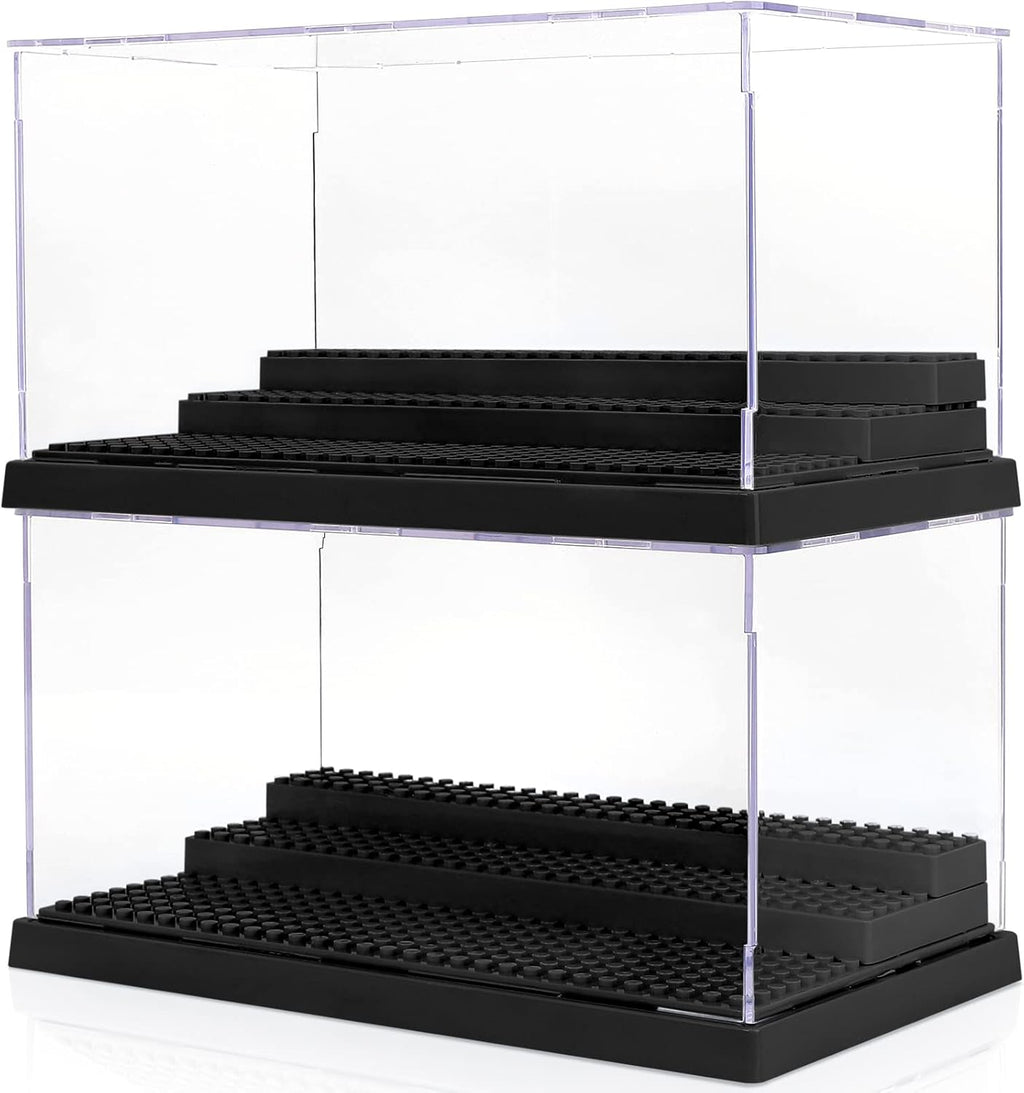 2 Pack Clear Acrylic Display Case with 3 Movable Steps Q499