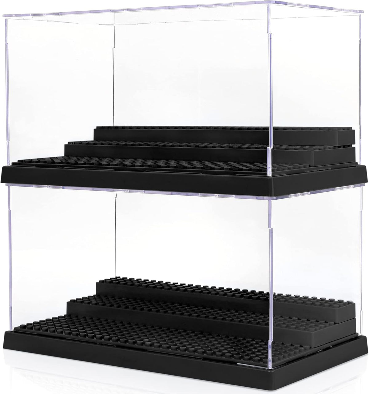 2 Pack Clear Acrylic Display Case with 3 Movable Steps Q499