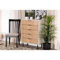 White and Brown 5-Drawer Wood Storage H744