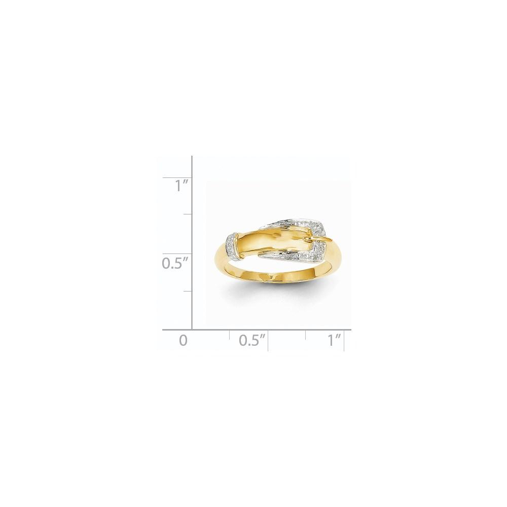 14K Yellow Gold Rhodium Diamond Ring B7783