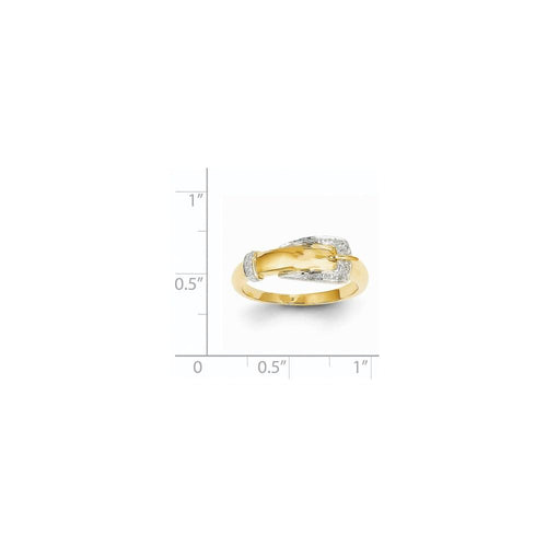 14K Yellow Gold Rhodium Diamond Ring B7783