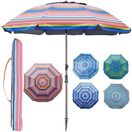 7.2' Portable Beach Umbrella with Metal Sand Anchor K390178