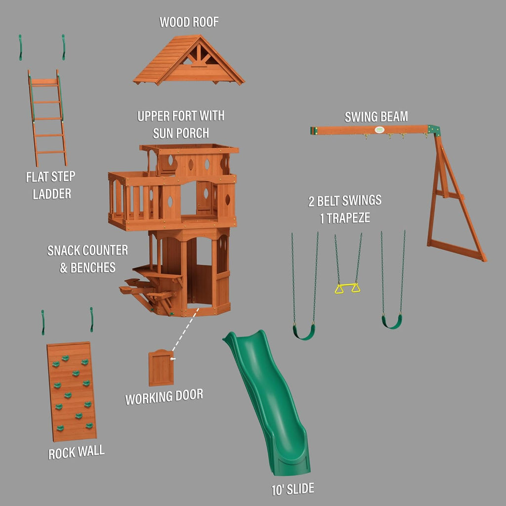 Cedar Wood Playset Swing Set R5446