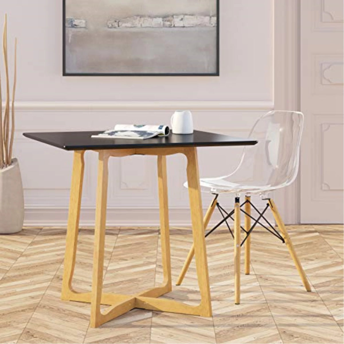 Black Square Wood Dining Table P7872