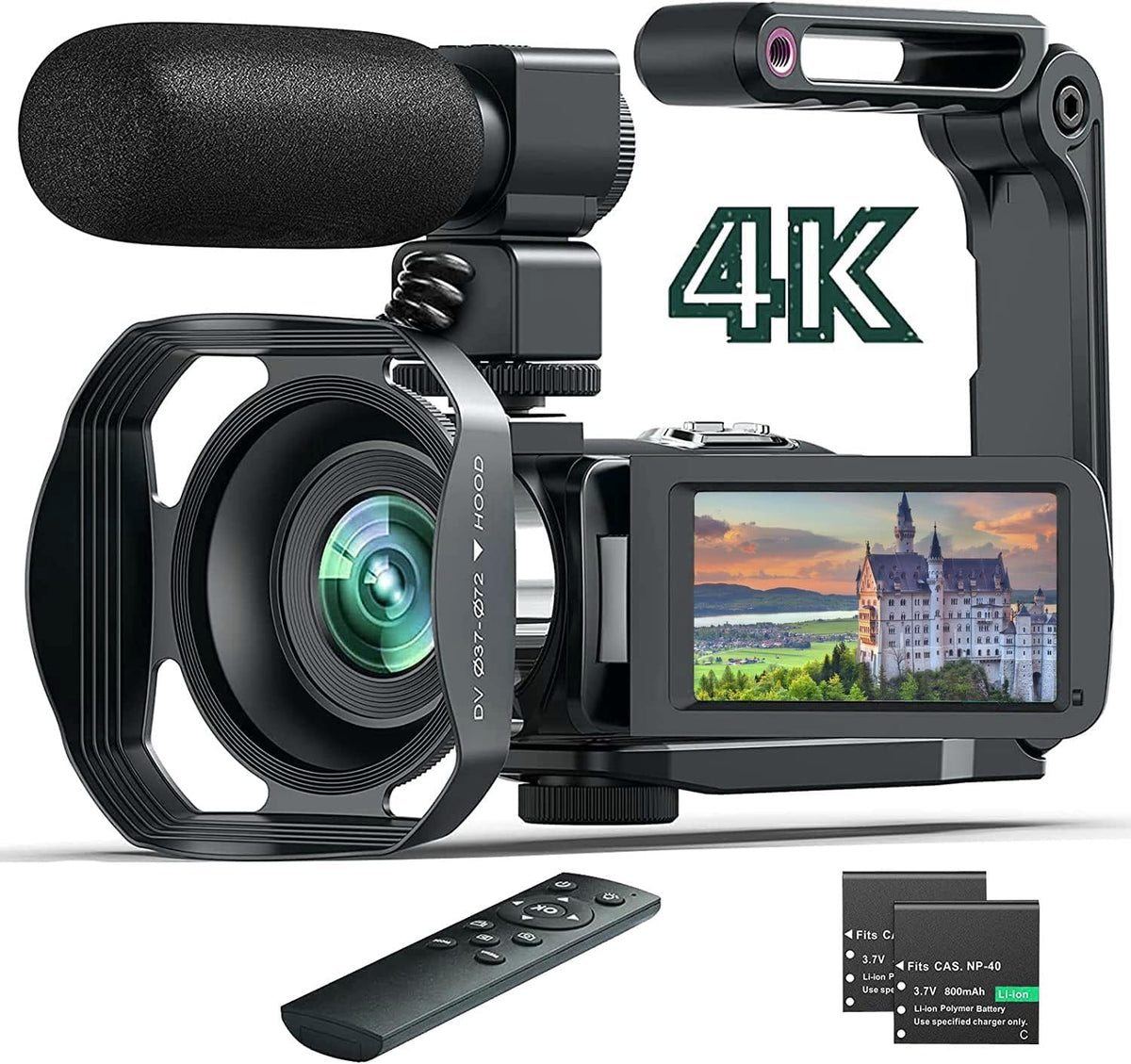 4K 56MP 30FPS WiFi Digital Camera Camcorder with Microphone U2560