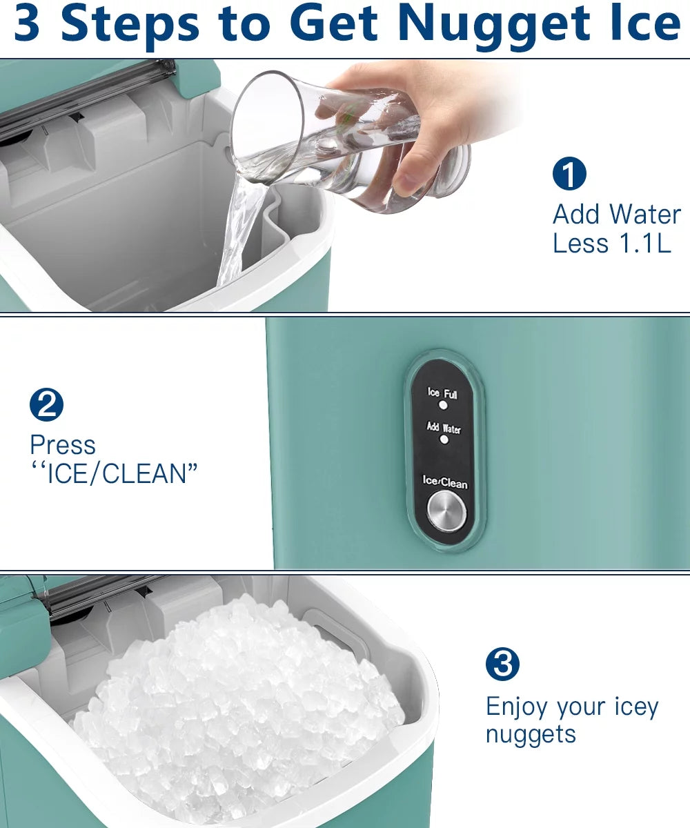 33lbs Countertop Ice Maker with Scoop, Black A447