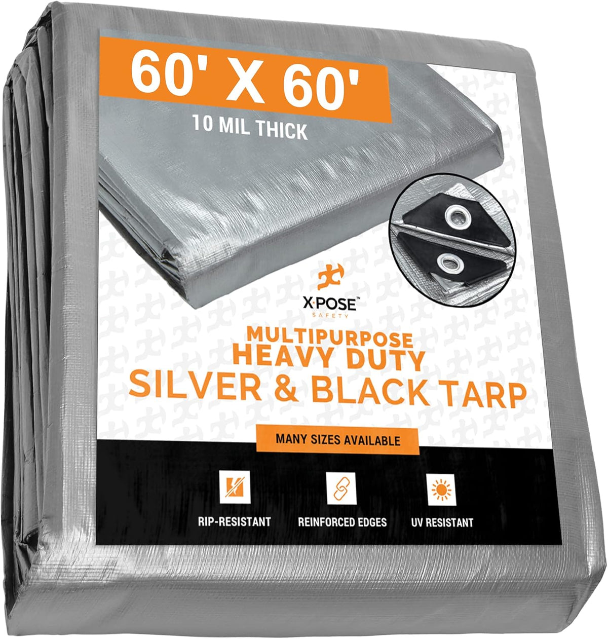 18' x 24' 10 Mil Waterproof Poly Tarp with Grommets Pack of 2 I783640