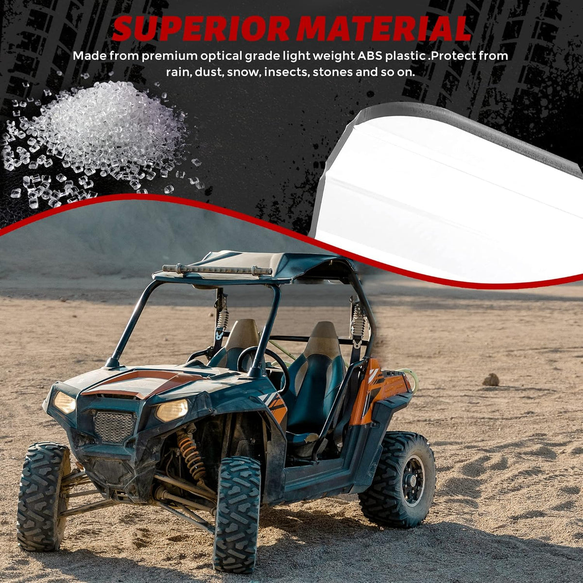 3-IN-1 Scratch Resistant Full Clear Flip Down Windshield H8716