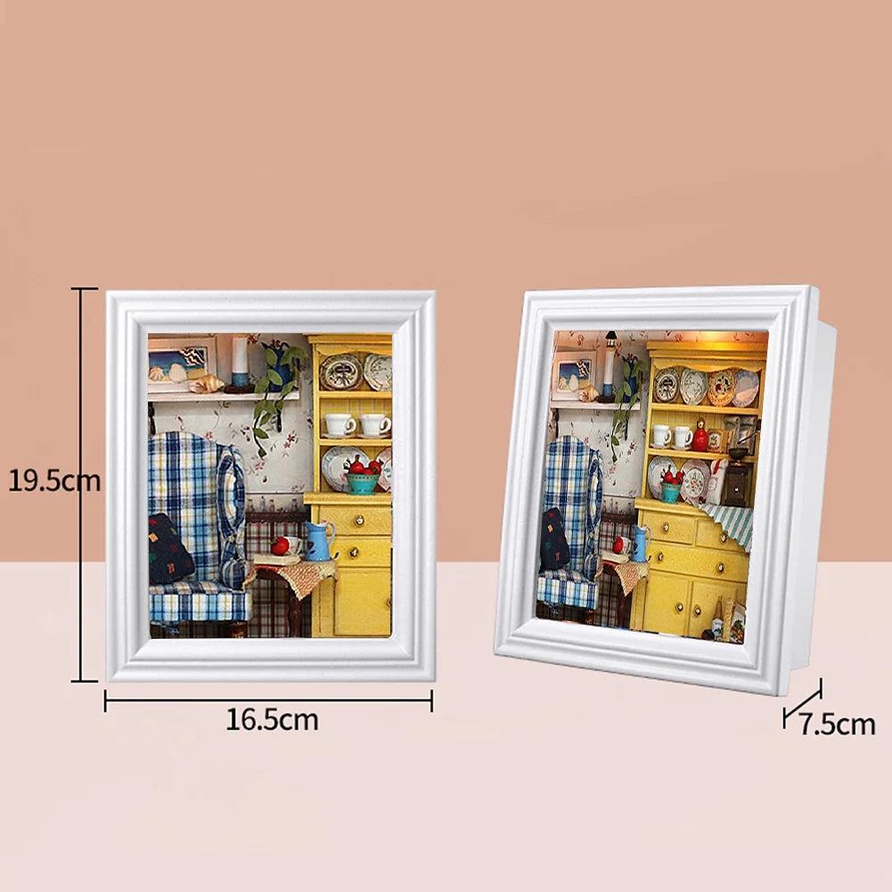 3D Doll House DIY Photo Frame Hut Toys F9236