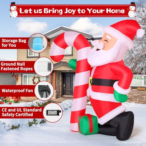 8.3 FT Christmas Inflatable Santa Claus with LED Light N4853