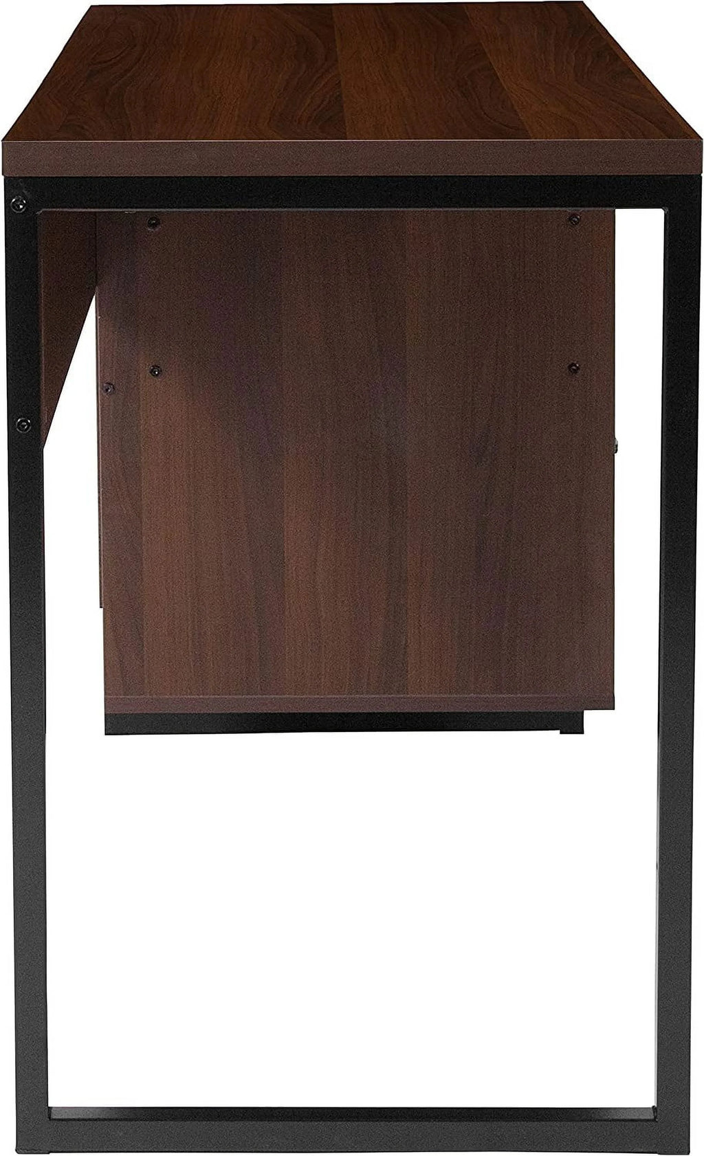 Rustic Computer Desk with Shelving and Drawer M58571