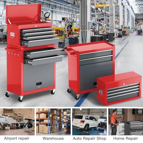 8 Drawer Rolling Metal Tool Chest with Wheels F11582